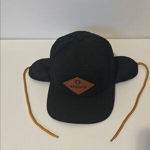 Insulated Black Cap with Ear Flaps